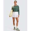 imageCRZ YOGA Pima Cotton Long Sleeve Workout Shirts for Women Loose Fit Athletic Yoga TShirts Casual Boat Neck Fall TopsGraphite Green