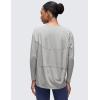 imageCRZ YOGA Pima Cotton Long Sleeve Workout Shirts for Women Loose Fit Athletic Yoga TShirts Casual Boat Neck Fall TopsHeathered Medium Grey