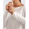 imageCRZ YOGA Pima Cotton Long Sleeve Workout Shirts for Women Loose Fit Athletic Yoga TShirts Casual Boat Neck Fall TopsIce GreyWhite