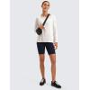 imageCRZ YOGA Pima Cotton Long Sleeve Workout Shirts for Women Loose Fit Athletic Yoga TShirts Casual Boat Neck Fall TopsIce GreyWhite