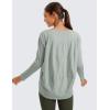 imageCRZ YOGA Pima Cotton Long Sleeve Workout Shirts for Women Loose Fit Athletic Yoga TShirts Casual Boat Neck Fall TopsJade Grey
