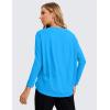 imageCRZ YOGA Pima Cotton Long Sleeve Workout Shirts for Women Loose Fit Athletic Yoga TShirts Casual Boat Neck Fall TopsMadagascar Blue