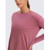 imageCRZ YOGA Pima Cotton Long Sleeve Workout Shirts for Women Loose Fit Athletic Yoga TShirts Casual Boat Neck Fall TopsMisty Merlot