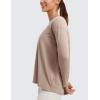 imageCRZ YOGA Pima Cotton Long Sleeve Workout Shirts for Women Loose Fit Athletic Yoga TShirts Casual Boat Neck Fall TopsMortar Color