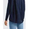 imageCRZ YOGA Pima Cotton Long Sleeve Workout Shirts for Women Loose Fit Athletic Yoga TShirts Casual Boat Neck Fall TopsNavy