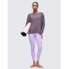 imageCRZ YOGA Pima Cotton Long Sleeve Workout Shirts for Women Loose Fit Athletic Yoga TShirts Casual Boat Neck Fall TopsPurple Gray