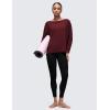 imageCRZ YOGA Pima Cotton Long Sleeve Workout Shirts for Women Loose Fit Athletic Yoga TShirts Casual Boat Neck Fall TopsRed Merlot