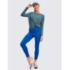 imageCRZ YOGA Pima Cotton Long Sleeve Workout Shirts for Women Loose Fit Athletic Yoga TShirts Casual Boat Neck Fall TopsSlate Blue