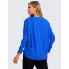 imageCRZ YOGA Pima Cotton Long Sleeve Workout Shirts for Women Loose Fit Athletic Yoga TShirts Casual Boat Neck Fall TopsStrong Blue