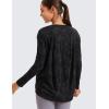 imageCRZ YOGA Pima Cotton Long Sleeve Workout Shirts for Women Loose Fit Athletic Yoga TShirts Casual Boat Neck Fall TopsTie Dye Smoke Ink