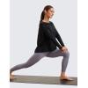 imageCRZ YOGA Pima Cotton Long Sleeve Workout Shirts for Women Loose Fit Athletic Yoga TShirts Casual Boat Neck Fall TopsTie Dye Smoke Ink