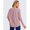 imageCRZ YOGA Pima Cotton Long Sleeve Workout Shirts for Women Loose Fit Athletic Yoga TShirts Casual Boat Neck Fall TopsTwilight Rose Pink