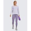 imageCRZ YOGA Pima Cotton Long Sleeve Workout Shirts for Women Loose Fit Athletic Yoga TShirts Casual Boat Neck Fall TopsViolet Ash