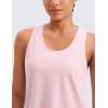 imageCRZ YOGA Pima Cotton Scoop Neck Tank Racerback Workout Tops for Women Soft Casual Basic Sleeveless Shirts Strawberry Pink Medium