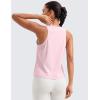 imageCRZ YOGA Pima Cotton Scoop Neck Tank Racerback Workout Tops for Women Soft Casual Basic Sleeveless Shirts Strawberry Pink Medium