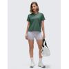 imageCRZ YOGA Pima Cotton Short Sleeve Workout Tops for Women Loose Basic TShirts Athletic Gym Casual ShirtsGraphite Green