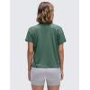 imageCRZ YOGA Pima Cotton Short Sleeve Workout Tops for Women Loose Basic TShirts Athletic Gym Casual ShirtsGraphite Green