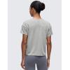 imageCRZ YOGA Pima Cotton Short Sleeve Workout Tops for Women Loose Basic TShirts Athletic Gym Casual ShirtsHeathered Medium Grey