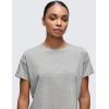 imageCRZ YOGA Pima Cotton Short Sleeve Workout Tops for Women Loose Basic TShirts Athletic Gym Casual ShirtsHeathered Medium Grey