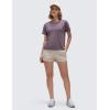 imageCRZ YOGA Pima Cotton Short Sleeve Workout Tops for Women Loose Basic TShirts Athletic Gym Casual ShirtsPurple Gray