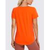 imageCRZ YOGA Pima Cotton Womens Short Sleeve Shirt Loose Yoga TShirt Casual TopsCoral