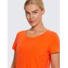 imageCRZ YOGA Pima Cotton Womens Short Sleeve Shirt Loose Yoga TShirt Casual TopsCoral