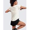 imageCRZ YOGA Pima Cotton Womens Short Sleeve Shirt Loose Yoga TShirt Casual TopsIce GreyWhite