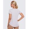 imageCRZ YOGA Pima Cotton Womens Short Sleeve Shirt Loose Yoga TShirt Casual TopsIced Iris