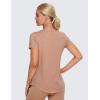 imageCRZ YOGA Pima Cotton Womens Short Sleeve Shirt Loose Yoga TShirt Casual TopsMocha Mousse