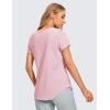 imageCRZ YOGA Pima Cotton Womens Short Sleeve Shirt Loose Yoga TShirt Casual TopsPink Peony