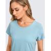 imageCRZ YOGA Pima Cotton Womens Short Sleeve Shirt Loose Yoga TShirt Casual TopsPure Blue