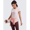 imageCRZ YOGA Pima Cotton Womens Short Sleeve Shirt Loose Yoga TShirt Casual TopsSmoky Blush