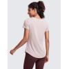 imageCRZ YOGA Pima Cotton Womens Short Sleeve Shirt Loose Yoga TShirt Casual TopsSmoky Blush