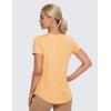 imageCRZ YOGA Pima Cotton Womens Short Sleeve Shirt Loose Yoga TShirt Casual TopsWood Color
