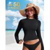 imageCRZ YOGA Rash Guard for Women Long Sleeve UV Sun Protection Swim Shirt UPF 50 Cropped Rashguard Swimsuit TopsBlack