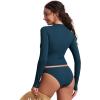 imageCRZ YOGA Rash Guard for Women Long Sleeve UV Sun Protection Swim Shirt UPF 50 Cropped Rashguard Swimsuit TopsInsignia Blue