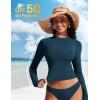 imageCRZ YOGA Rash Guard for Women Long Sleeve UV Sun Protection Swim Shirt UPF 50 Cropped Rashguard Swimsuit TopsInsignia Blue