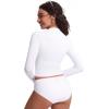 imageCRZ YOGA Rash Guard for Women Long Sleeve UV Sun Protection Swim Shirt UPF 50 Cropped Rashguard Swimsuit TopsWhite