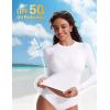 imageCRZ YOGA Rash Guard for Women Long Sleeve UV Sun Protection Swim Shirt UPF 50 Cropped Rashguard Swimsuit TopsWhite