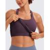 imageCRZ YOGA Seamless Ribbed Womens Tank Top Racerback Camisoles with Built in Bra Padded Scoop Neck Athletic Workout Slim CamiGrape Thistle Purple