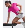 imageCRZ YOGA Seamless Short Sleeve Shirts for Women Breathable Running Workout Tops Athletic Gym Yoga Basic TShirtsHibiscus Purple