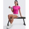 imageCRZ YOGA Seamless Short Sleeve Shirts for Women Breathable Running Workout Tops Athletic Gym Yoga Basic TShirtsHibiscus Purple