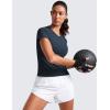 imageCRZ YOGA Seamless Short Sleeve Shirts for Women Breathable Running Workout Tops Athletic Gym Yoga Basic TShirtsTwilight Blue