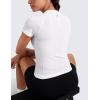 imageCRZ YOGA Seamless Short Sleeve Shirts for Women Breathable Running Workout Tops Athletic Gym Yoga Basic TShirtsWhite