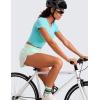 imageCRZ YOGA Seamless Womens Short Sleeve Crop Tops Breathable Slim Fit Gym Workout Shirts Athletic Running Basic Tee TopTurquoise