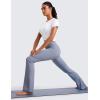 imageCRZ YOGA Seamless Womens Short Sleeve Crop Tops Breathable Slim Fit Gym Workout Shirts Athletic Running Basic Tee TopWhite