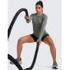 imageCRZ YOGA Seamless Workout Long Sleeve Shirts for Women Breathable Athletic Gym Tops Crew Neck Running Yoga TShirtGrey Sage
