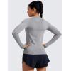 imageCRZ YOGA Seamless Workout Long Sleeve Shirts for Women Breathable Athletic Gym Tops Crew Neck Running Yoga TShirtSlate Grey Marl