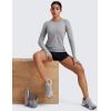 imageCRZ YOGA Seamless Workout Long Sleeve Shirts for Women Breathable Athletic Gym Tops Crew Neck Running Yoga TShirtSlate Grey Marl