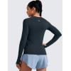 imageCRZ YOGA Seamless Workout Long Sleeve Shirts for Women Breathable Athletic Gym Tops Crew Neck Running Yoga TShirtTrue Navy
